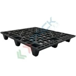Pallet In Plastica Riciclata (PP), Mis. 1000 L X 1200 P X 143 H Mm, Con 9 Piedi, Piano Forato, Portata Statica 1300 Kg, Portata Dinamica 800 Kg