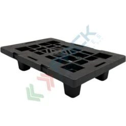 Pallet In Plastica Riciclata (PP), Mis. 400 L X 600 P X 124 H Mm, Con 4 Piedi, Piano Forato, Portata Statica 700 Kg, Portata Dinamica 200 Kg