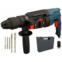 TRAPANO SCALPELLATORE MARTELLO DEMOLITORE 800W 26MM TASSELLATORE 5 ACCESSORI