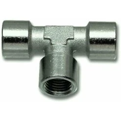 RACCORDO A T CON TRE FILETTI FEMMINA PER ARIA COMPRESSA 3/8