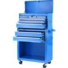 Carrello Portautensili In Acciaio, 2 Moduli E 10 Cassetti, 4 Ruote Girevoli E Un'impugnatura Laterale, Colore Blu - Greencut HEC107 AZUL