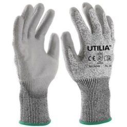Guanti Di Protezione Antitaglio Utilia, In Nylon E Poliuretano, Colore Grigio. Grigio - 9