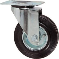 RUOTA IN GOMMA CON PIASTRA GIREVOLE Ã 125mm - MAURER
