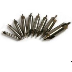 SET PUNTE Da CENTRO 9 PZ FIANCHI DIRITTI 60Â° HSS -tornio Fresa Centrare