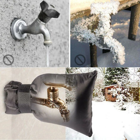 1 Pz Coperchio Rubinetto Esterno Antigelo Bavaglino Rubinetto Acqua Protettore Protezione Antigelo Copertura Rubinetto Invernale Accessori Copertura Panno,Black,Polonia - immagine 2