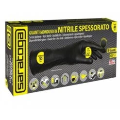 SARATOGA GUANTI MONOUSO IN NITRILE SPESSORATO NERI PZ.50 TG.L