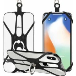 Porta Telefono Da Collo Con Supporto Ad Anello Per Cintura Rimovibile Compatibile Con La Maggior Parte Degli Smartphone