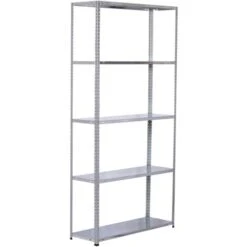 Scaffale Metallico Zincato Nils Solid 180 90x30x180 Cm Con 5 Ripiani In Acciaio Zincato Sostiene Fino A 250 Kg