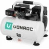 VONROC PRO Compressore D'aria Silenzioso - 57,5dB - 6 Lt - Senza Olio - 750W – Bianco