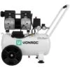 VONROC PRO Compressore D'aria Silenzioso 57,5Db - 24 LT - Senza Olio - 750W – Bianco