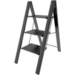 Colombo Scaletta In Alluminio Anodizzato 3Gradini Sgabello Portata Max 150kg Ultrapiatto