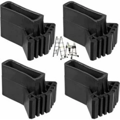 GroupM 4 Pezzi Copripiedi Neri Copri Piedini Per Scale Accessori Universali Antiscivolo Piedini Per Scale In Gomma Di Ricambio