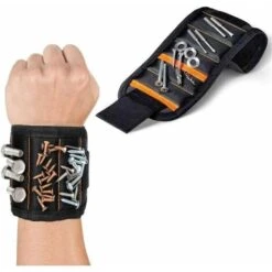 GroupM 5 Grille 15 Ligne Jaune Magnétique Noir Oxford Tissu Aimant Dragonne Outil Magnétique Pratique