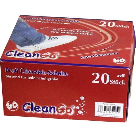 L+D CleanGo 25195 Soprascarpe Sistema Antiscivolo 20 Pz. Bianco