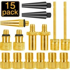 MINKUROW Adattatore Per Valvola Per Bici 15 Pezzi Adattatore Per Valvola Per Bici, Ago Per Pompa A Sfera, Adattatore Per Valvola Per Bici Con Pompa Ad Aria Standard, Compressore D'aria, Pallavolo, Pal