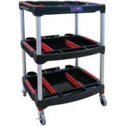 Carrello Porta Miniature Attrezzi Per Officina Garage 3 Ripiani 58x46x90 Cm