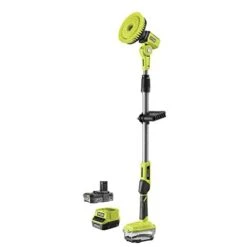 Ryobi R18TPS-120G Spazzola Rotante Telescopica A Batteria 18V ONE+, Testa Inclinabile In 6 Posizioni, Diametro Spazzola 15 Cm Con Una Rotazione Fino A 210 G/min
