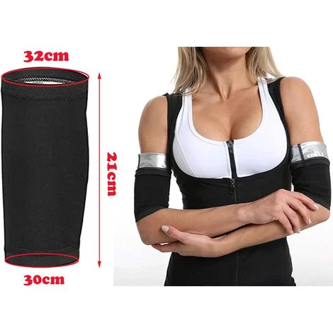 4 Pezzi Bracciali Dimagranti Manica Del Braccio In Neoprene Sauna Fascia Per Il Sudore Maniche Braccio Sportivo Adatto Uomini E Donne Fitness Yoga In Esecuzione - immagine 2