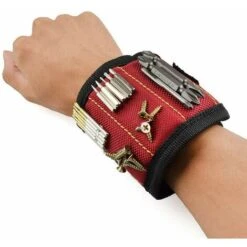 Bracciale Magnetico, 10 Potenti Magneti Magnetici Bracciale Per Viti, Chiodi, Punte, Elementi Di Fissaggio, Rondelle, Bulloni, Scalpelli, Piccoli Attrezzi E Viti Per Borse, Punte Da Trapano