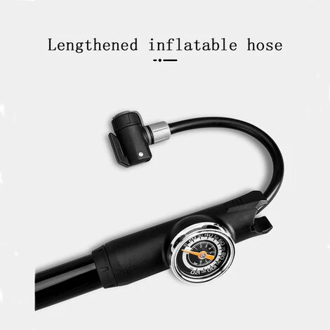 1pc Pompa Da Bicicletta Con Barometro Portatile Mini Ad Alta Pressione Mountain Bike Basket Ugello Americano Pompa Ugello Francese - immagine 3