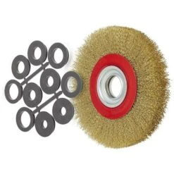 SPAZZOLA CIRCOLARE 125MM CON FILI ONDULATI IN ACCIAIO X SMERIGLIATRICE DA BANCO