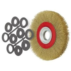 SPAZZOLA CIRCOLARE 200MM CON FILI ONDULATI IN ACCIAIO X SMERIGLIATRICE DA BANCO