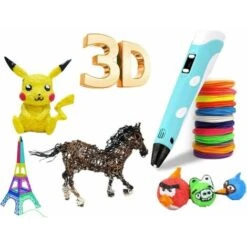 Penna 3D, Penna Per Stampa 3D Con Compatibile PLA E Display LCD, Temperatura Regolabile, Matita 3D Per Bambini Blu