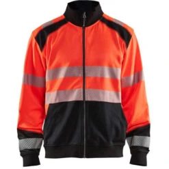 Felpa Con Zip Ad Alta Visibilità Blaklader Classe 2 Rosso / Nero 4XL