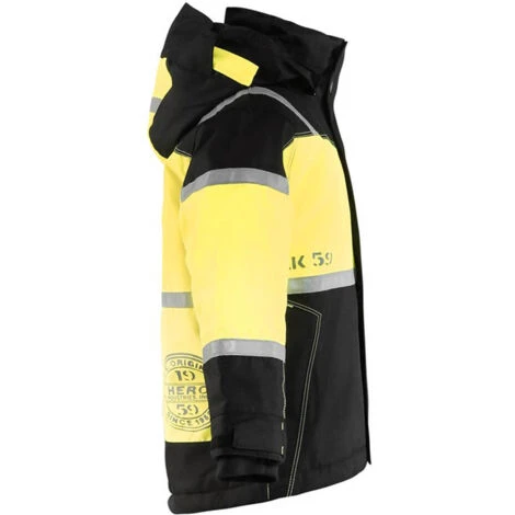 Giacca Invernale Da Bambino Blaklader Con Cappuccio E Strisce Riflettenti Nero / Giallo 4 Anni - immagine 3