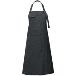 Grembiule Da Servizio Con Pettorina In Denim Robur Vignoble 100% Cotone Jean Blue Unico