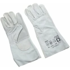 Guanti Da Saldatore In Crosta Bovina Con Polsino Lungo H 14 Cm T.10