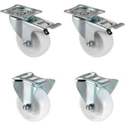 Transport Equity Rolls - Profi 4Tlg. Set - Ø 75 Mm, Cuscinetto A Rulli, Capacità Di Carico 60 Kg