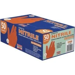 Guanti In Nitrile Spessorato E Monouso Arancioni TG.L Confezione Da 50 Pezzi