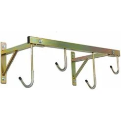 ANDRYS - Porta Biciclette A Parete A Esterni E Interni Smontabile, Con Staffa Di Fissaggio E Tubo Frontale, Con Viti E Tappi In Pvc Neri, In Acciaio Zincato, Colore Tropical Oro, 78 X 37 X 28 Cm, 4 Po