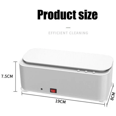 Casa Mini Macchina Per La Pulizia Ad Ultrasuoni Detergente Per Gioielli Detergente Per Anelli Portatile Collana Per Occhiali Orologio (senza Batteria) - immagine 2