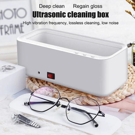 Casa Mini Macchina Per La Pulizia Ad Ultrasuoni Detergente Per Gioielli Detergente Per Anelli Portatile Collana Per Occhiali Orologio (senza Batteria) - immagine 4