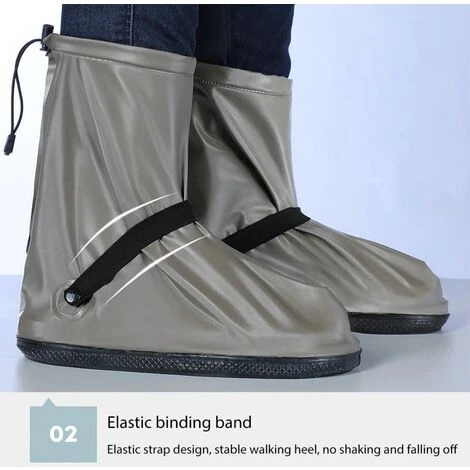 1 Paio Di Copriscarpe Impermeabili Riutilizzabili Copriscarpe Impermeabili Impermeabili Moto Bici Bicicletta Stivali Da Pioggia Copriscarpe L - immagine 3
