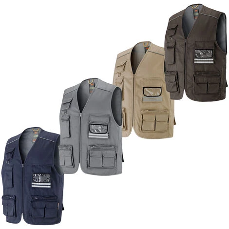 Gilet Da Lavoro Multitasche Neri Derna - XL - Grigio