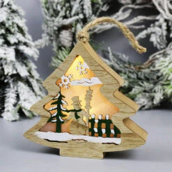 Luci Di Natale Ornamenti Luci Di Natale Decorazioni In Legno Albero Di Natale Babbo Natale Cervi Stelle Ciondoli In Legno Con Luci Bomboniere Forniture Decorative (Pupazzo Di Neve)