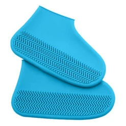 1 Paio (2 Pezzi/set) Copriscarpe In Silicone Impermeabile Unisex Protezione Del Colore Delle Scarpe Stivali Da Pioggia Per Esterni Giorno Di Pioggia Copriscarpe Riutilizzabili Blu M