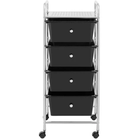 Carrello Per Estetista Carrelli Professionali 4 Cassetti Nero - immagine 4