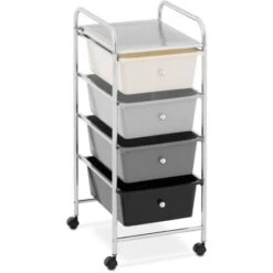 Carrello Per Estetista Carrelli Per Estetica 4 Cassetti Nero, Grigio