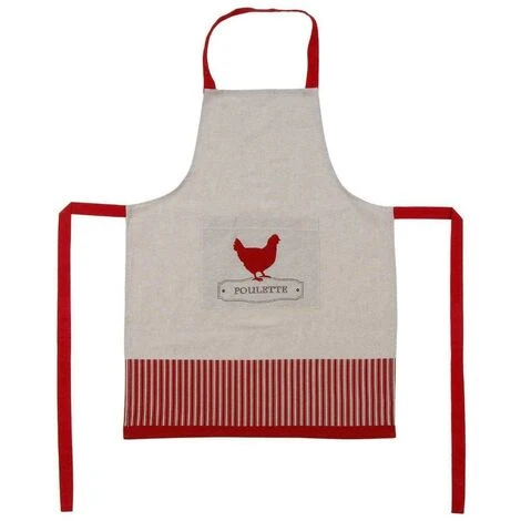 Grembiule Con Tasca Atmosphera Poulette Beige Cotone 60 X 80 Cm