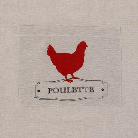 Grembiule Con Tasca Atmosphera Poulette Beige Cotone 60 X 80 Cm - immagine 3