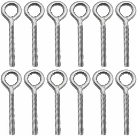 12 PCS Bullone Occhiello In Acciaio Inox 304 Bullone Ad Anello Per Esterni Casa Sollevamento Fissaggio - M4