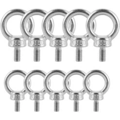 12 Pezzi Bullone Occhiello In Acciaio Inossidabile Bullone Ad Anello Anelli A Vite Per Fissaggio E Sospensione - M4