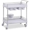 Carrello Da Laboratorio Acciaio Inox 2 Ripiani 2 Cassetti 40 Kg