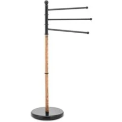 Porta Asciugamani Bagno Da Terra 3 Barre Girevoli Nero