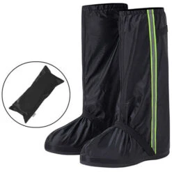 Copriscarpe Impermeabili Per Stivali Da Pioggia Con Strisce Riflettenti Per Uomini E Donne, Campeggio, Escursionismo, Pesca, Viaggi (nero, XXXL)