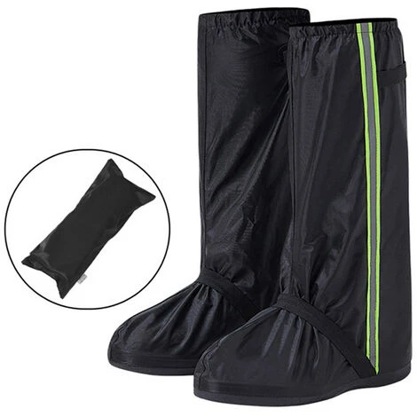 Copriscarpe Impermeabili Per Stivali Da Pioggia Con Strisce Riflettenti Per Uomini E Donne, Campeggio, Escursionismo, Pesca, Viaggi (nero, XXXL)